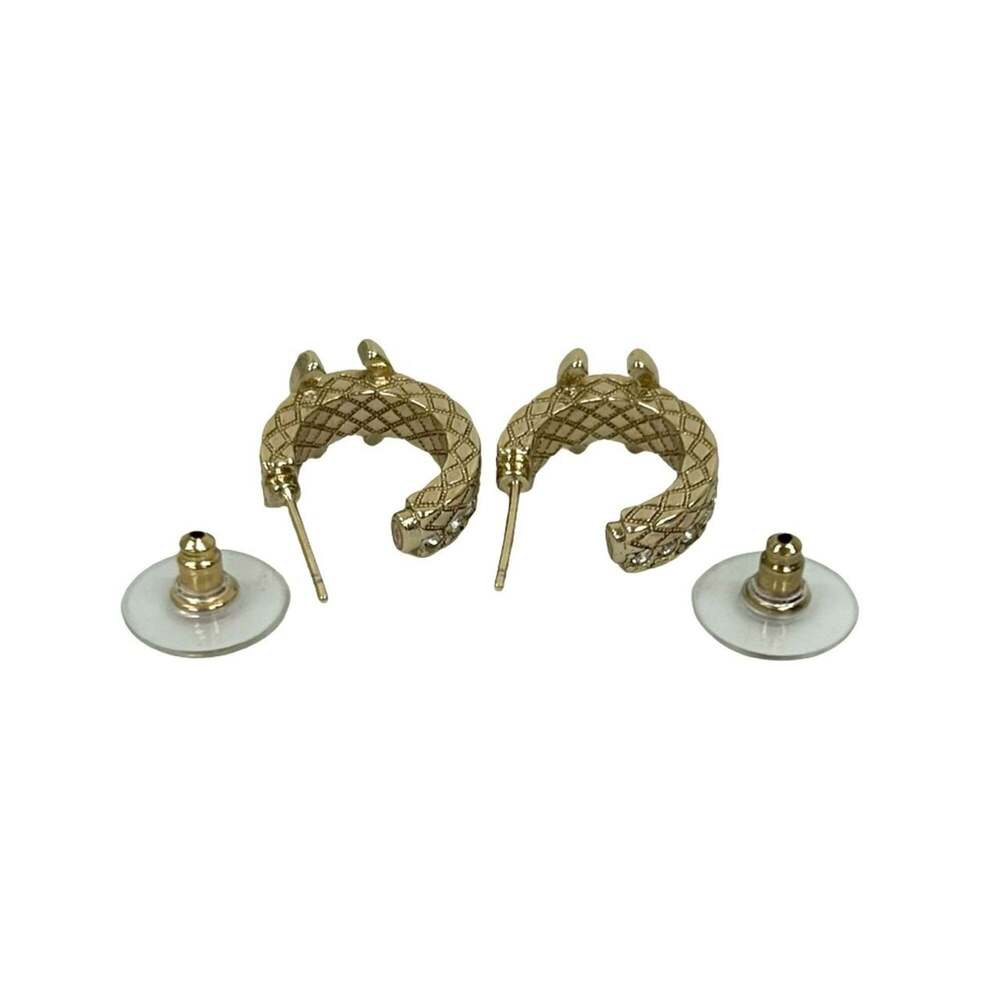 CHANEL Authentic Gold Logo Earrings - Picture 5 of 5